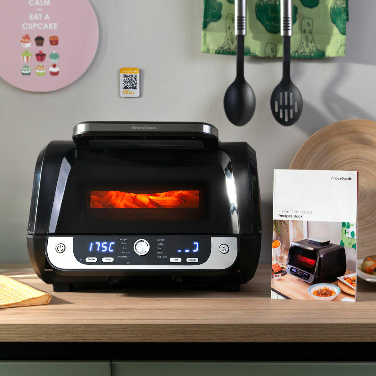 Freidora de Aire InnovaGoods Fryinn 12 en 1 con Grill – 6L / 3400W