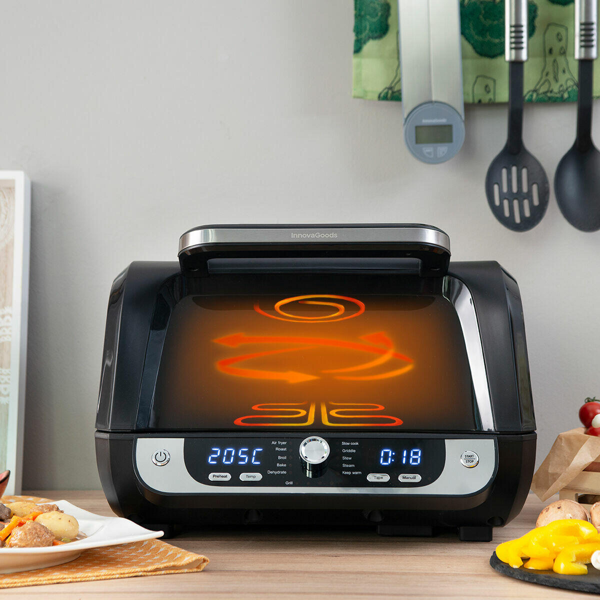 Freidora de Aire InnovaGoods Fryinn 12 en 1 con Grill – 6L / 3400W
