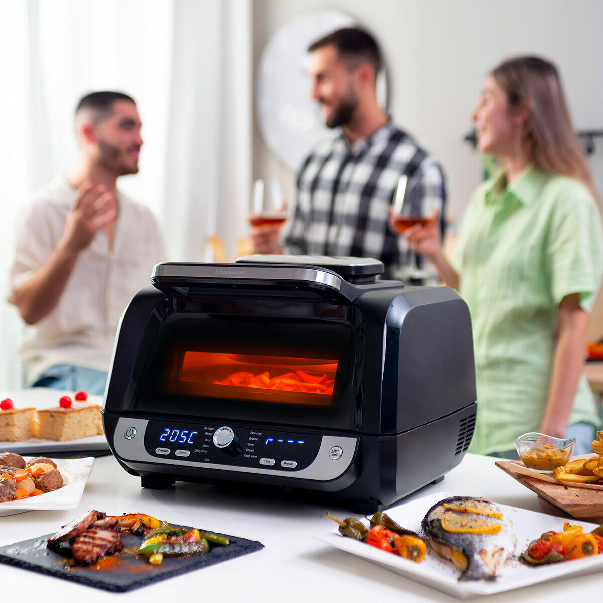 Freidora de Aire InnovaGoods Fryinn 12 en 1 con Grill – 6L / 3400W