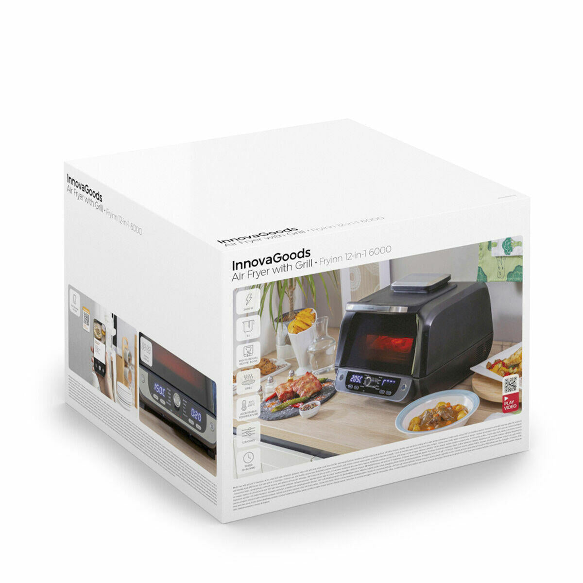 Freidora de Aire InnovaGoods Fryinn 12 en 1 con Grill – 6L / 3400W