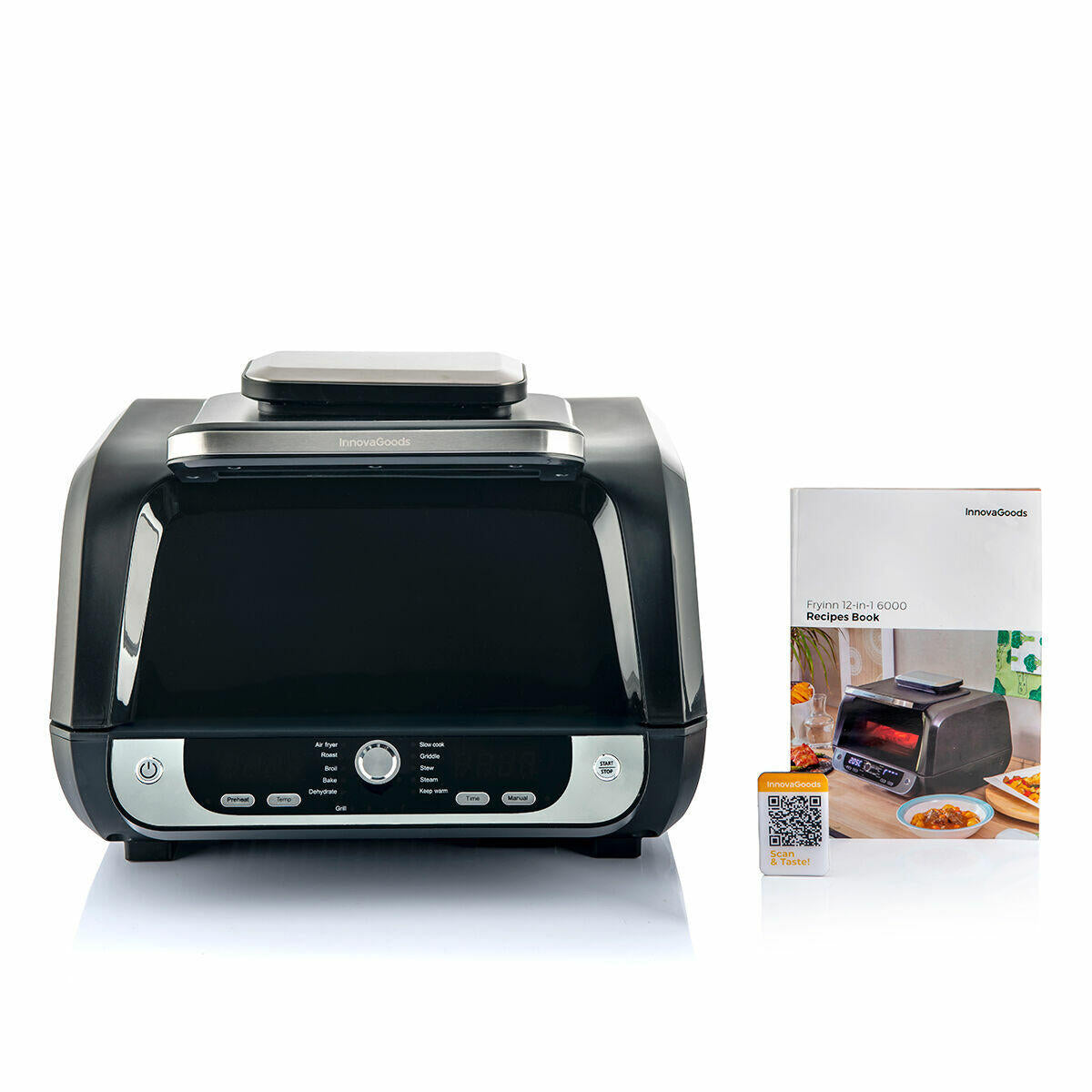 Freidora de Aire InnovaGoods Fryinn 12 en 1 con Grill – 6L / 3400W